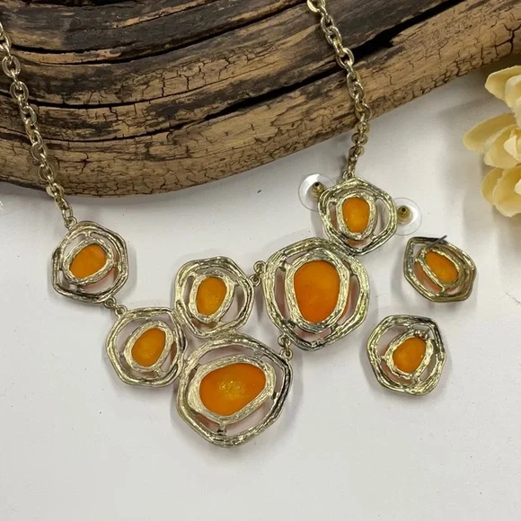 S171 Chunky & Fun Faceted Cobochon Necklace Set - Picture 15 of 15